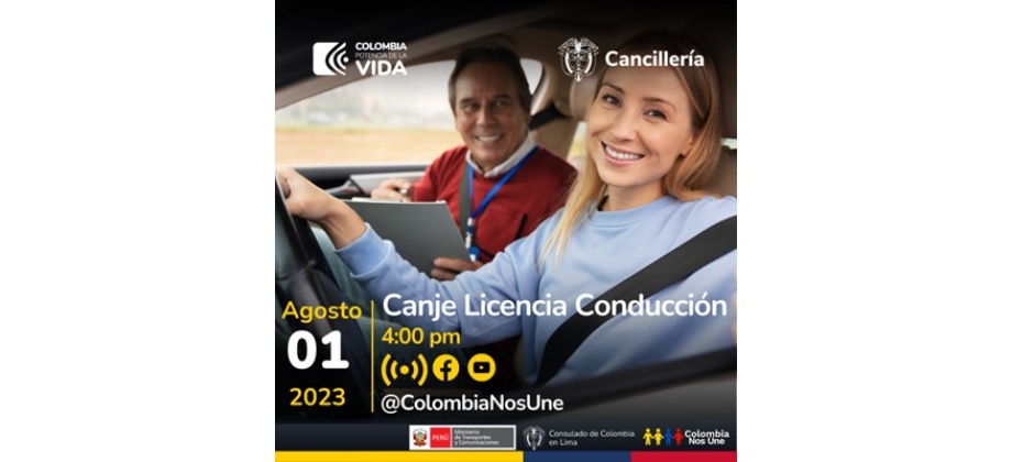 Participa de la charla sobre canje de licencia de conducción entre Colombia y Perú