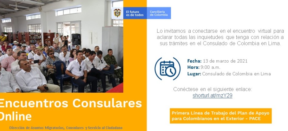 Consulado de Colombia en Lima realizará este 13 de marzo el Encuentro Consular 
