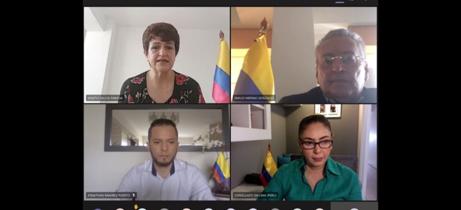 Consulado de Colombia en Lima realizó el primer evento consular comunitario virtual ‘Pregúntele al consulado’